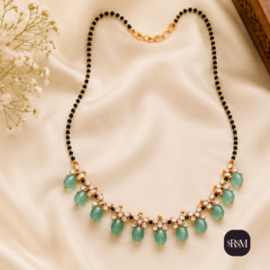 Traditional Green Stone & Pearl Mangalsutra