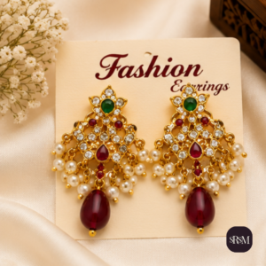 Traditional Chandelier American Diamond Earrings